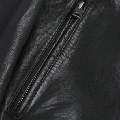 Stijn - Heren Biker Jack Leren Stijl met Ritssluiting en Opstaande Kraag