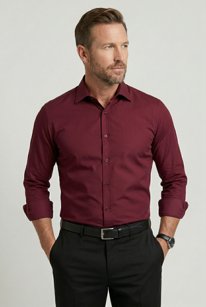 Stijn - Overhemd heren smart casual met lange mouw en knoopsluiting