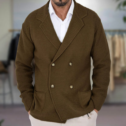 Stijn - Vest heren gebreid en smart casual met knopen en revers