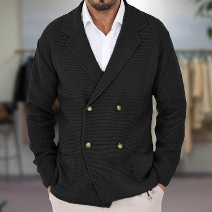Stijn - Vest heren gebreid en smart casual met knopen en revers