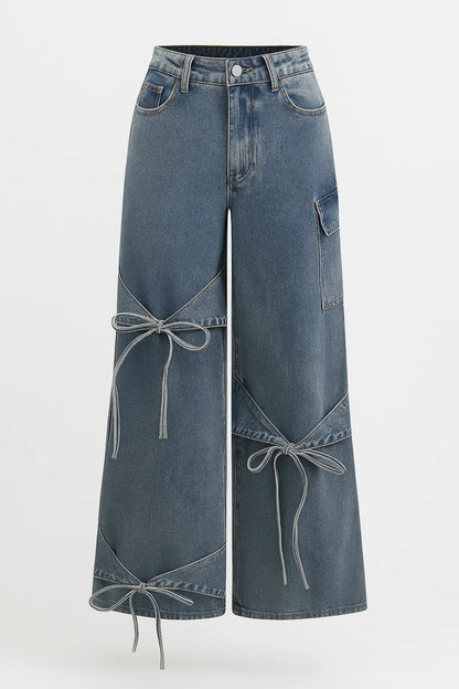 Straight Fit Jeans | Speels Design met Strikdetails | Comfortabel en Eigentijds