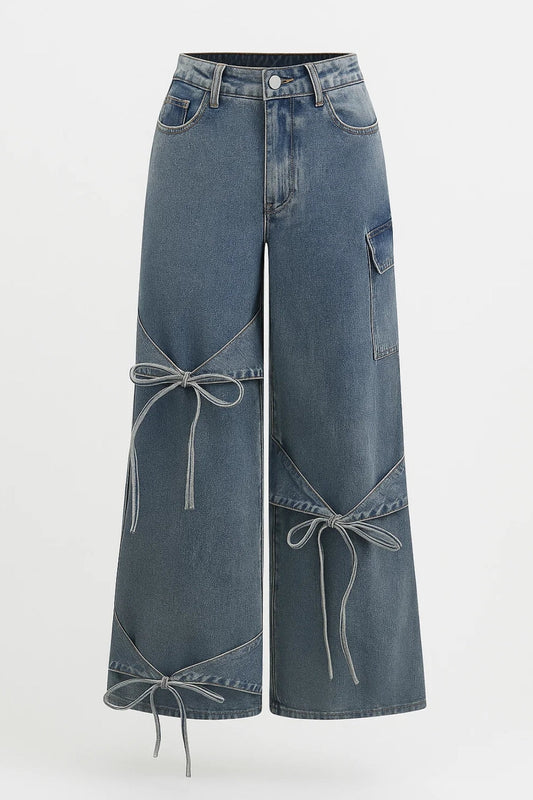 Straight Fit Jeans | Speels Design met Strikdetails | Comfortabel en Eigentijds