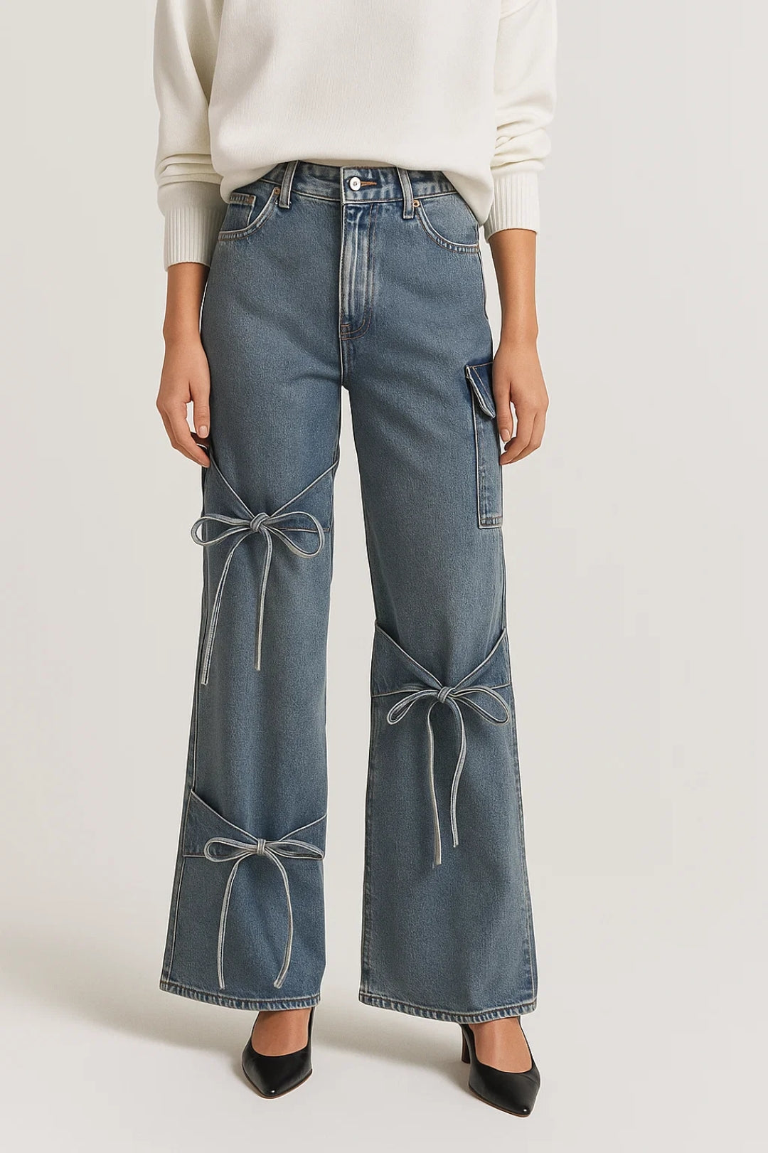 Straight Fit Jeans | Speels Design met Strikdetails | Comfortabel en Eigentijds