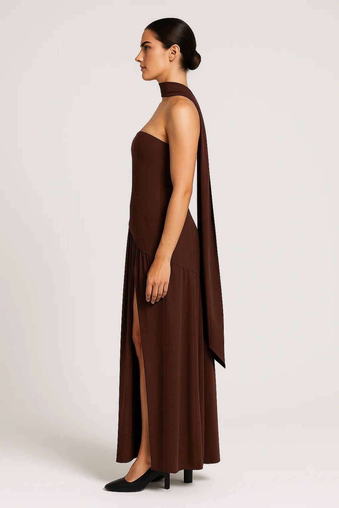 Strapless Avondjurk | Asymmetrische Snit | Elegante Maxi Look