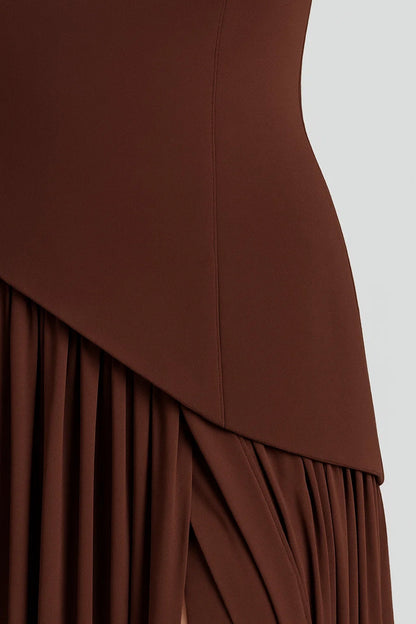 Strapless Avondjurk | Asymmetrische Snit | Elegante Maxi Look