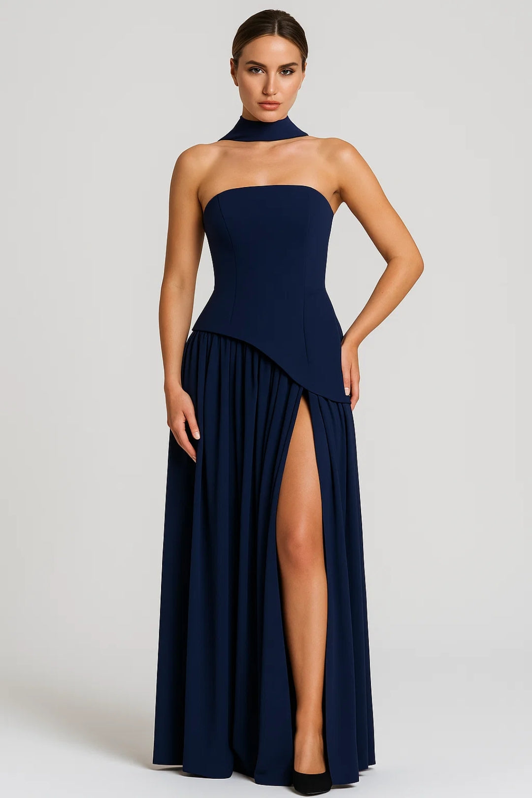 Strapless Avondjurk | Asymmetrische Snit | Elegante Maxi Look