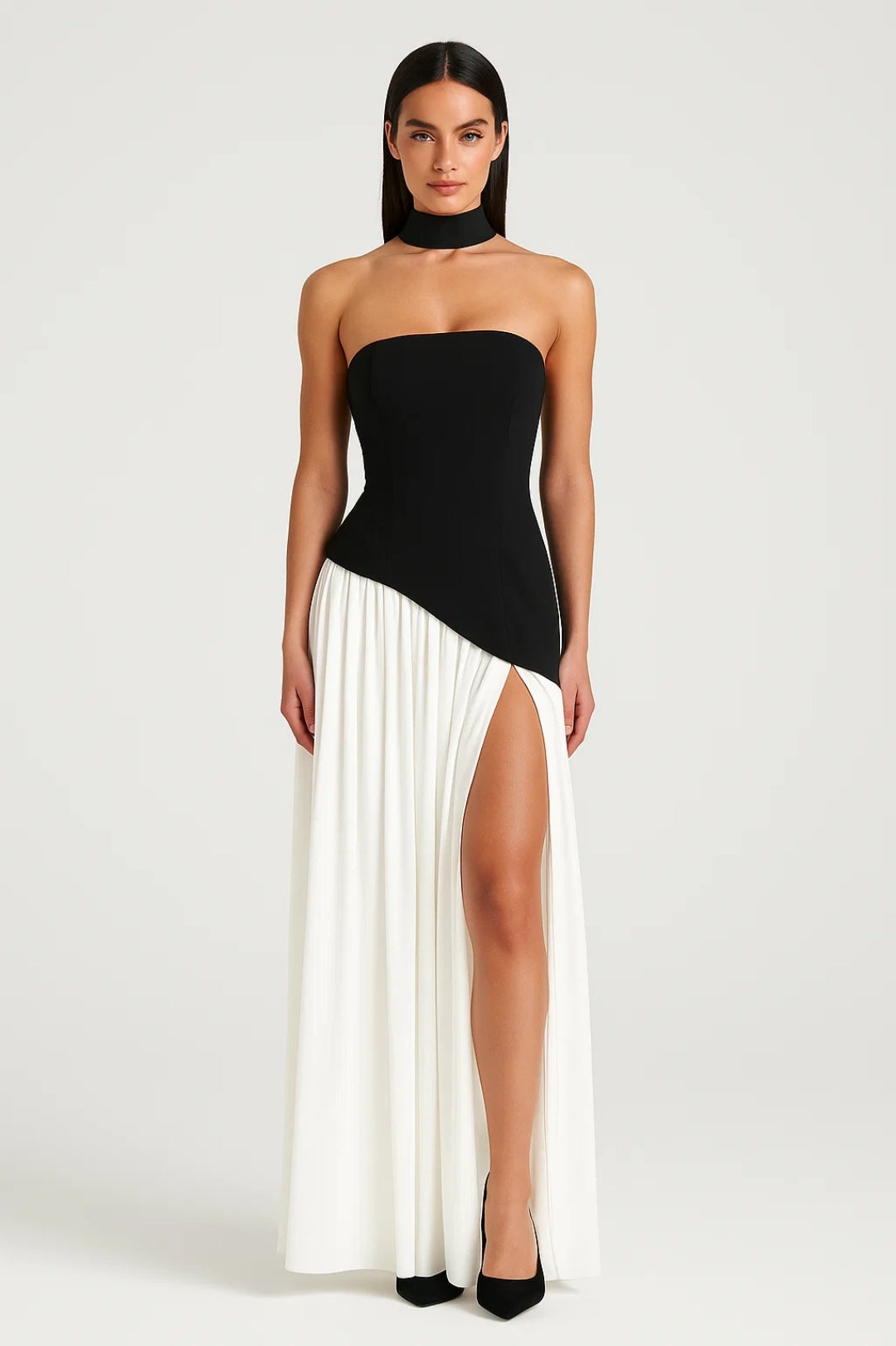 Strapless Avondjurk | Asymmetrische Snit | Elegante Maxi Look