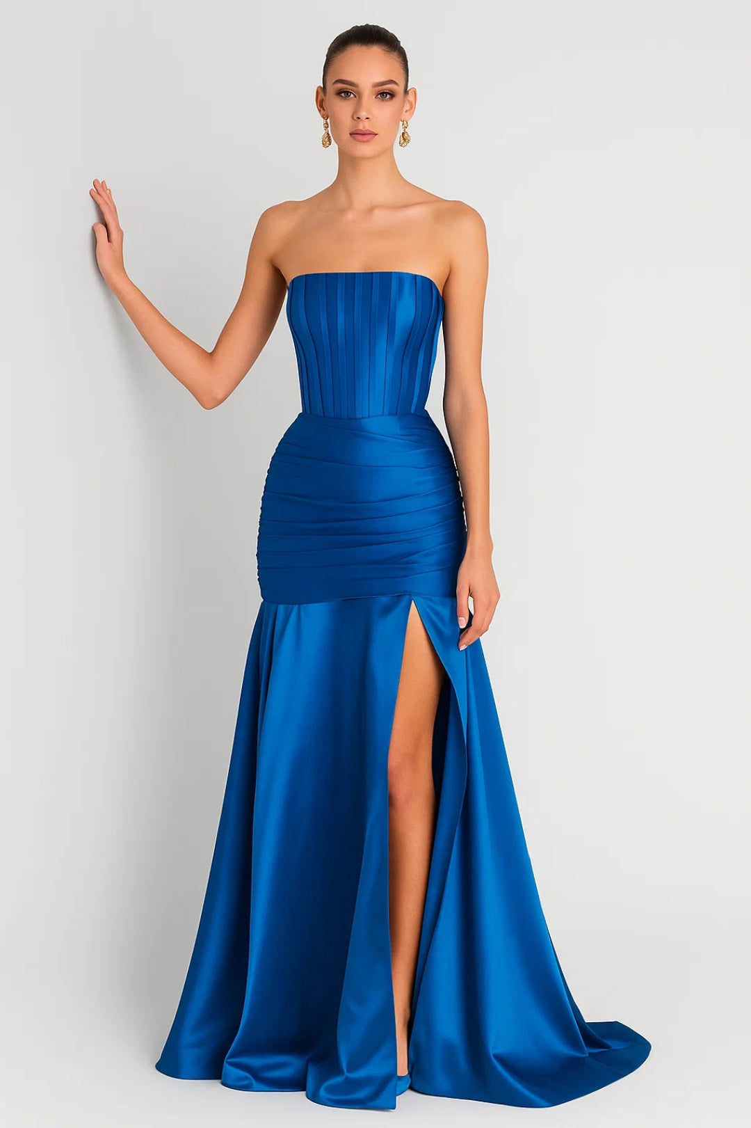 Strapless Galajurk | Getailleerde Pasvorm met Plooidetail | Elegant en Vloeiend