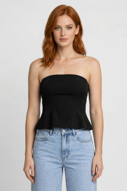 Strapless Top Dames - Corset Fit met Uitlopende Zoom