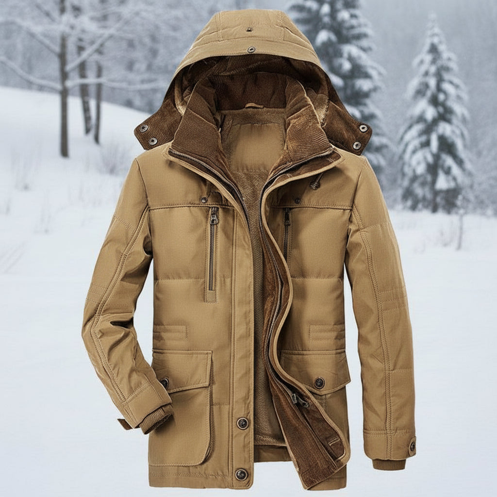 Sven - Winterjas heren warm gevoerd met capuchon en waterdicht en zakken