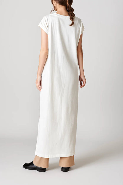 T-shirt Jurk Lang | Casual Pasvorm met Splitdetails | Lichtgewicht en Ademend