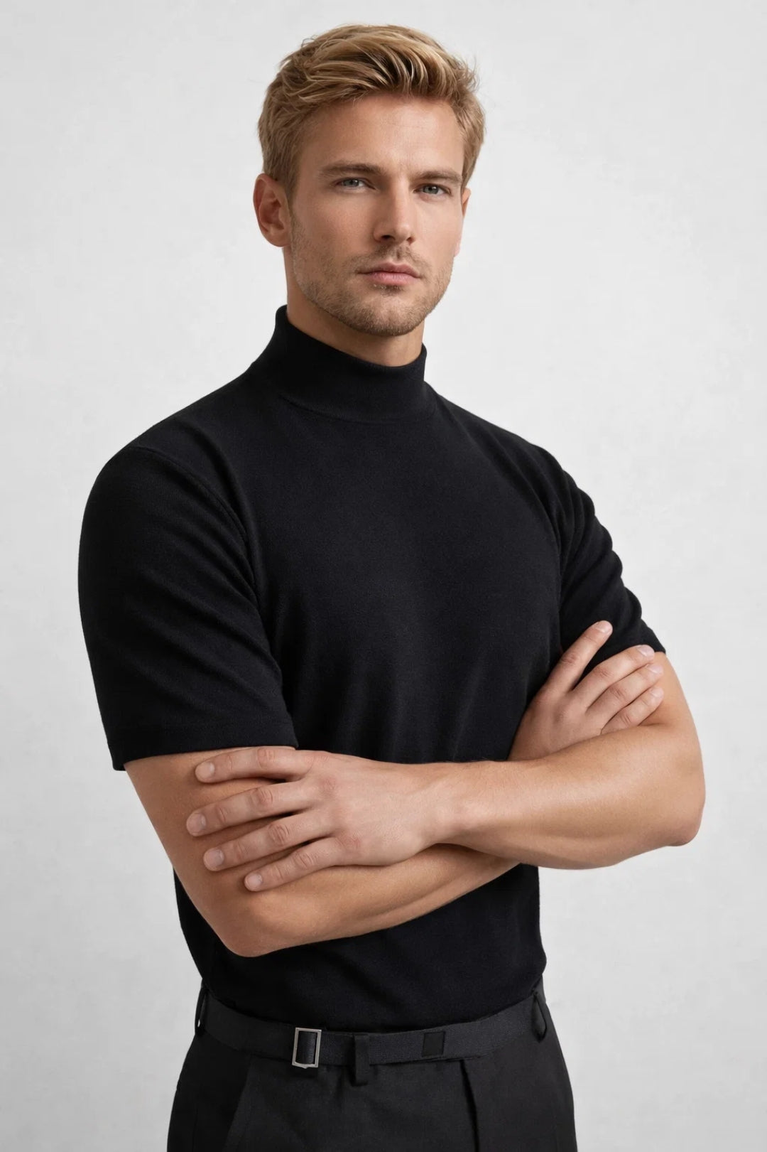 T-Shirt Heren - Korte Mouw met Opstaande Col | Casual