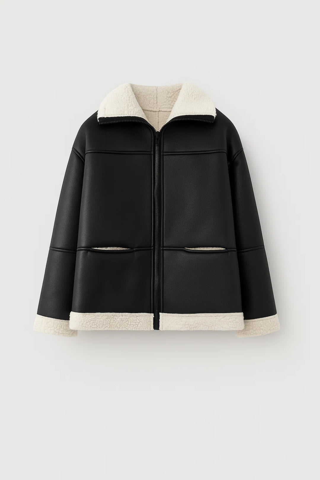 Teddy Bikerjack Dames | Rechte Snit met Rits | Warm en Trendy