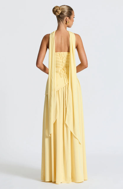 Tess - Chique Bruiloft Gastenjurk Dames met Strapless Corsage en Hoge Split
