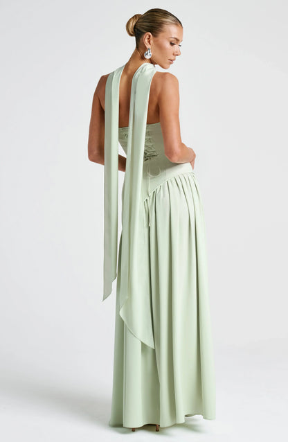 Tess - Chique Bruiloft Gastenjurk Dames met Strapless Corsage en Hoge Split
