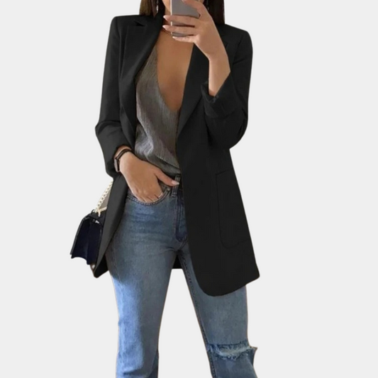 Tess - Dames Blazer voor de Herfst met Reverskraag en Lange Pasvorm
