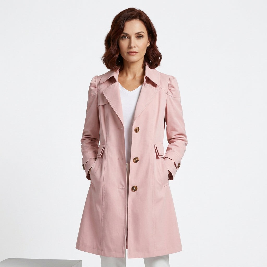 Tess - Dames Trenchcoat Lichtgewicht voor de Herfst met Knoopsluiting