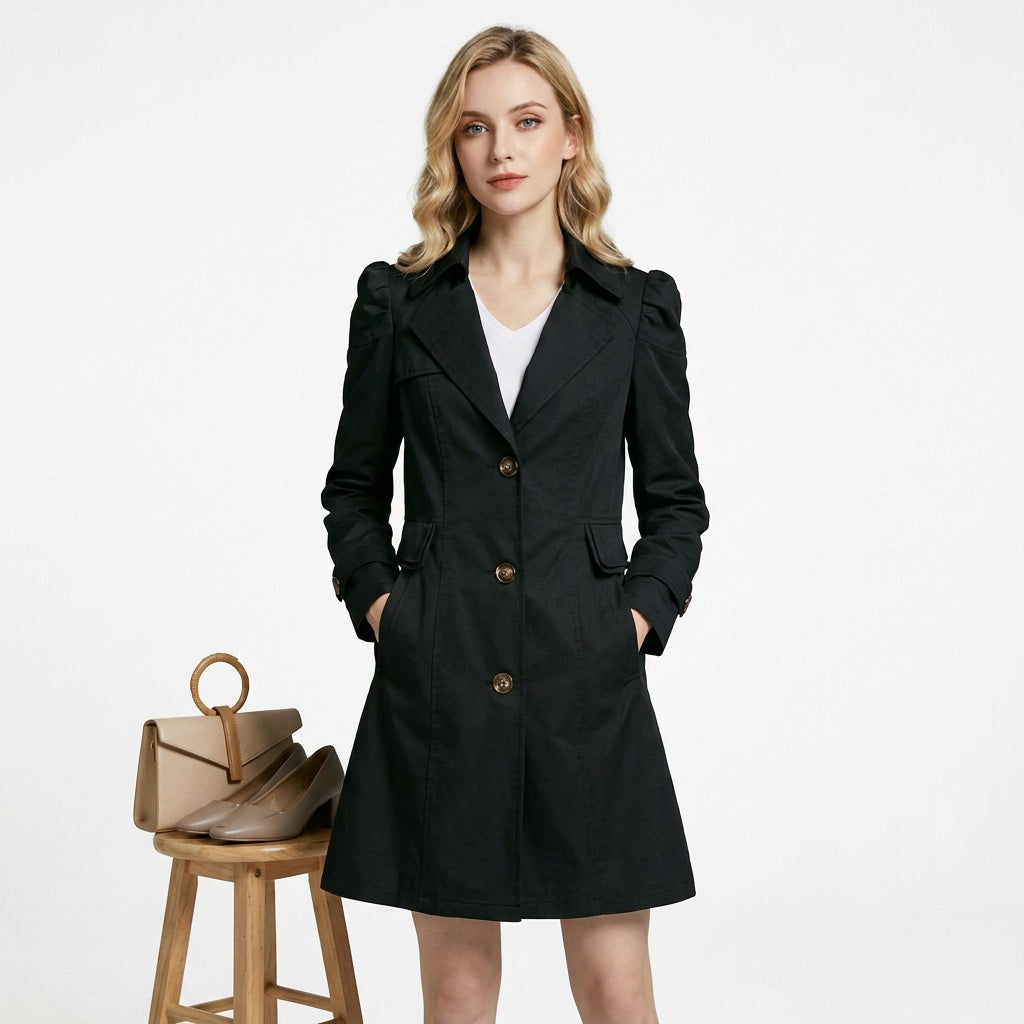 Tess - Dames Trenchcoat Lichtgewicht voor de Herfst met Knoopsluiting