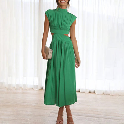 Tess - Feestelijke Bruiloft Gastenjurk Dames met Cut-outs en Geplooide Rok