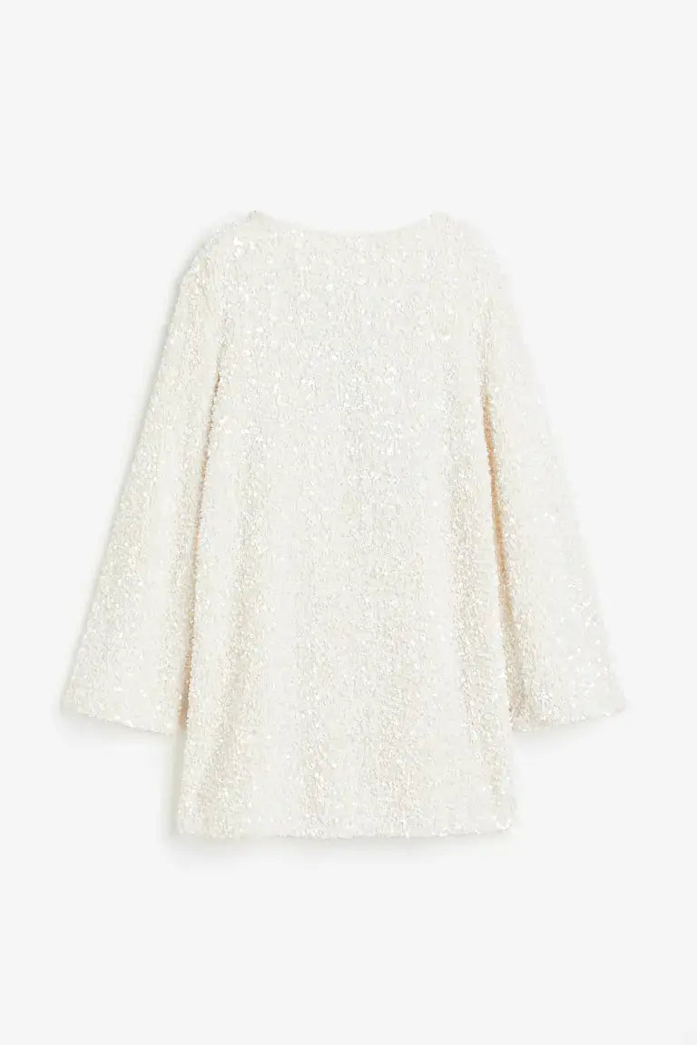 Tess - Kerstjurk dames mini oversized met glitter en ronde hals