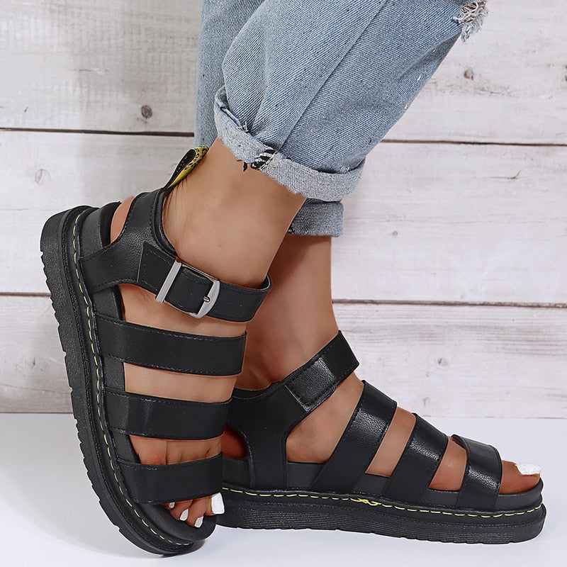 Tess - Stoere Orthopedische Sandalen Dames met Brede Bandjes en Plateauzool