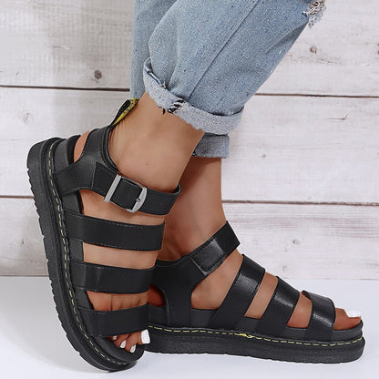 Tess - Stoere Orthopedische Sandalen Dames met Brede Bandjes en Plateauzool