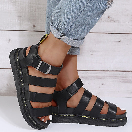 Tess - Stoere Orthopedische Sandalen Dames met Brede Bandjes en Plateauzool