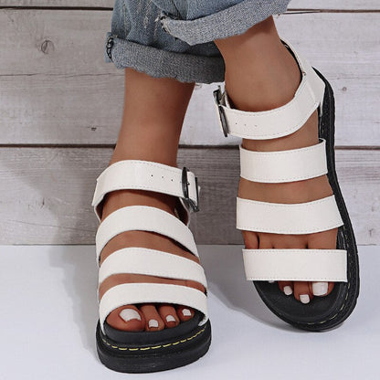 Tess - Stoere Orthopedische Sandalen Dames met Brede Bandjes en Plateauzool