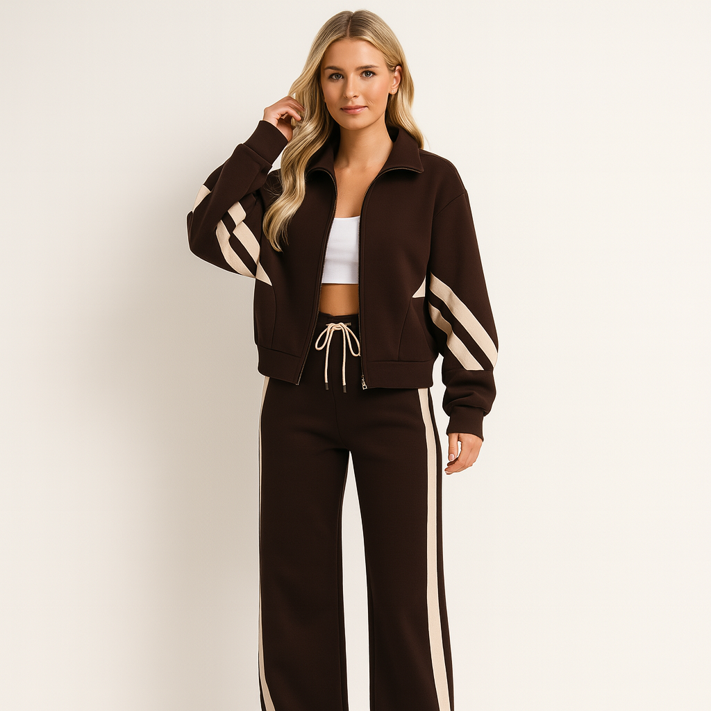 Tess - Trainingspak dames oversized en comfortabel met rits en elastiek