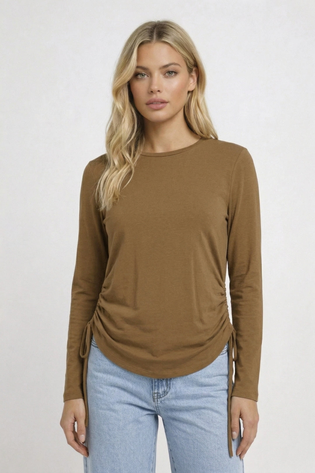 Top Dames - Longsleeve met Verstelbare Zijkoord | Casual