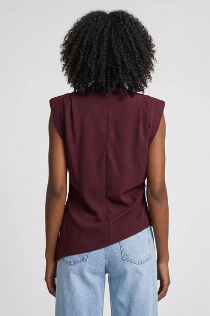 Top Dames - Mouwloos Getailleerd met Draperie | Elegant