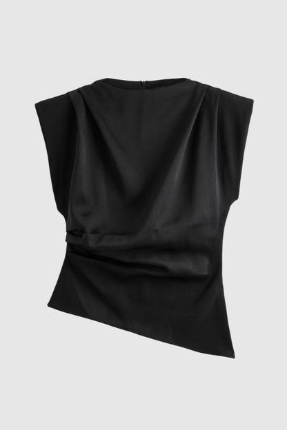 Top Dames - Mouwloos Getailleerd met Draperie | Elegant