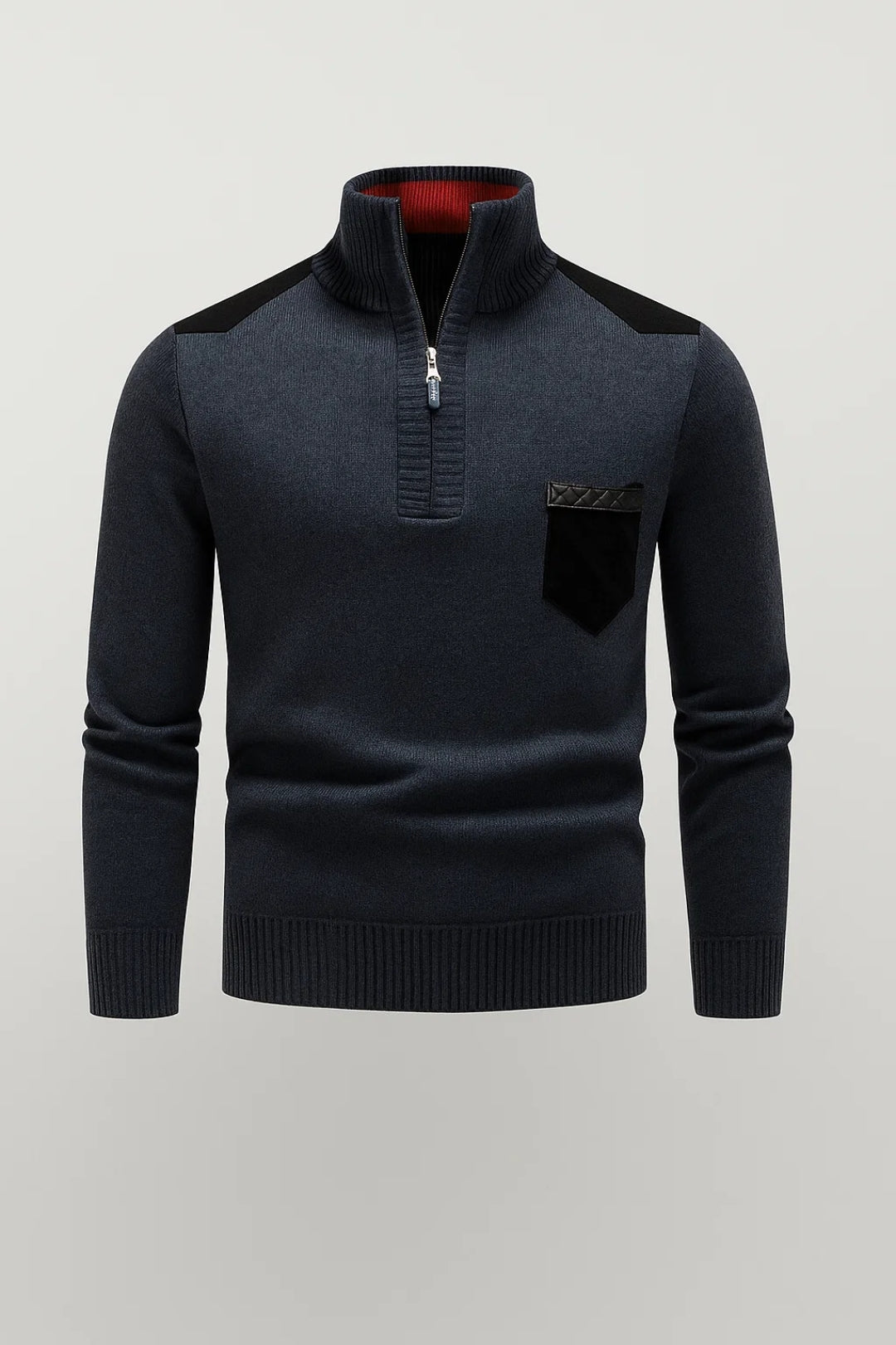 Trui Heren | Met Ritskraag | Contrastdetails | Herfst | Comfortabele pasvorm