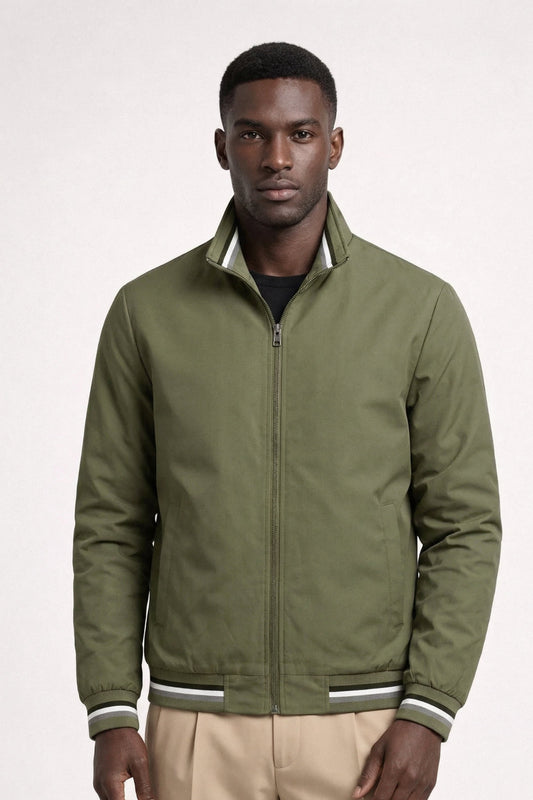Bomberjack Heren - Slim Fit Jack met Contrasterende Bies en Rits | Casual