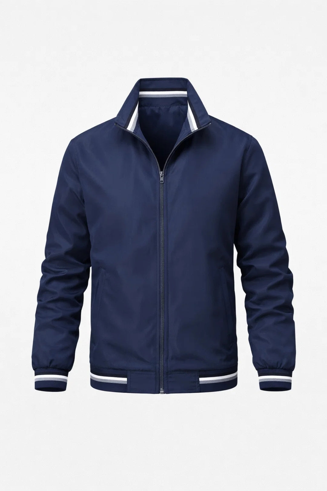 Bomberjack Heren - Slim Fit Jack met Contrasterende Bies en Rits | Casual