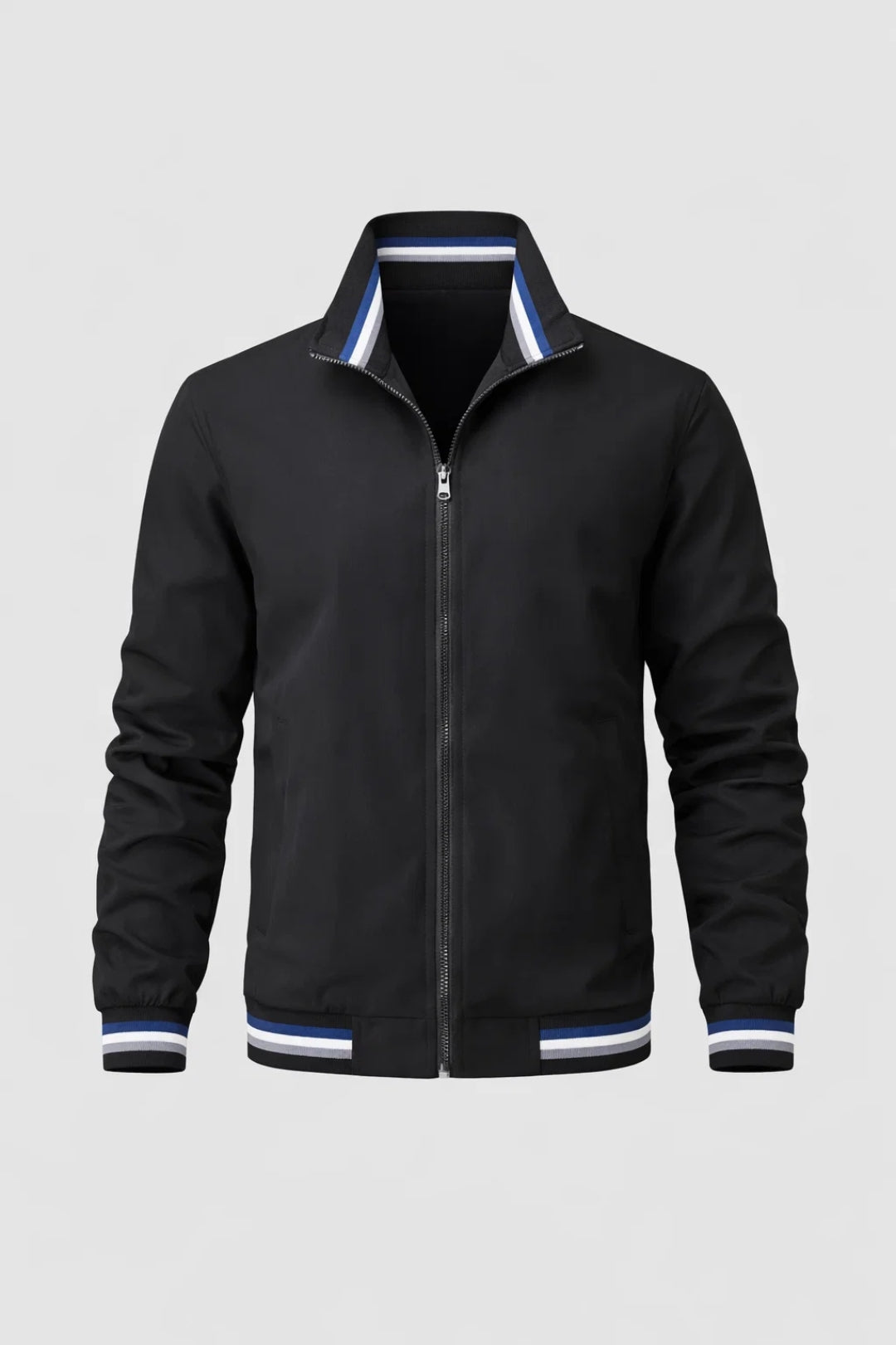 Bomberjack Heren - Slim Fit Jack met Contrasterende Bies en Rits | Casual