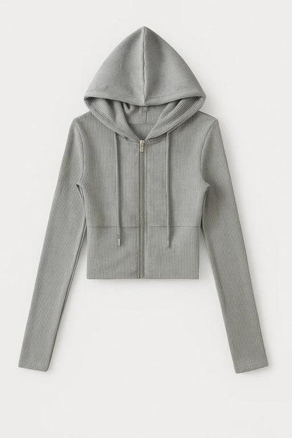 Tweedelige Dames Set | Geribde Lounge Look met Ritsvest | Comfort en Stijl Gecombineerd