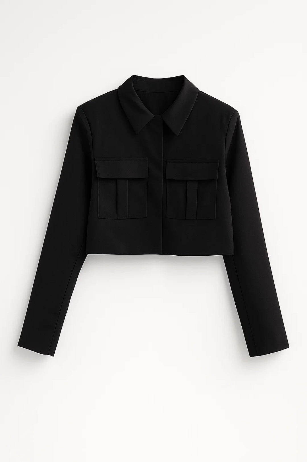 Tweedelige Damesset | Cropped Jasje met Wijde Pantalon | Minimalistisch en Chic