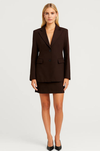 Tweedelige Damesset | Getailleerd Blazer met Minirok | Elegant en Zakelijk