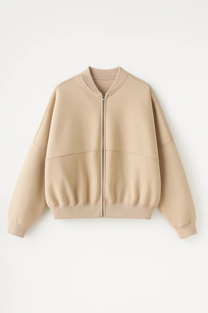 Tweedelige Damesset | Relaxed Bomberjack met Wijde Broek | Comfort en Minimalisme