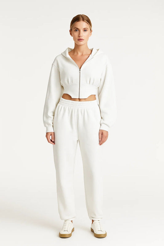 Tweedelige Set | Cropped Hoodie met Rits | Casual en Eigentijds