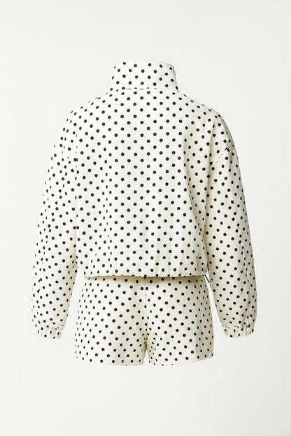 Tweedelige Set | Getailleerde Jas met Polkadots | Stijlvol en Lichtgewicht