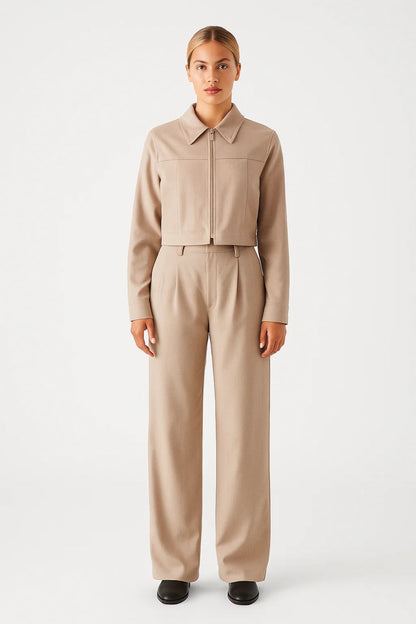 Tweedelige Set met Ritsjack | Minimalistische Look | Comfort en Stijl