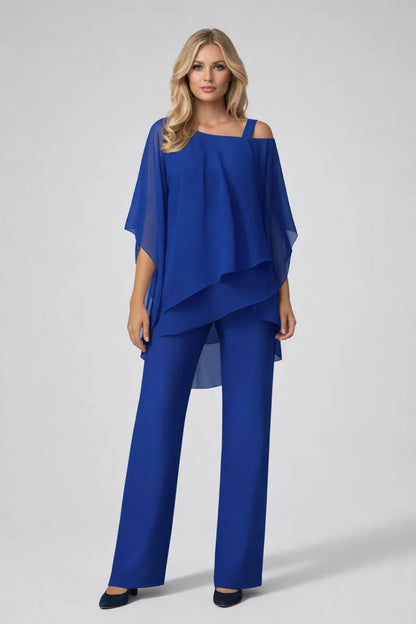 Dames Set - Elegante Wijde Top met Rechte Broek | Feestelijk