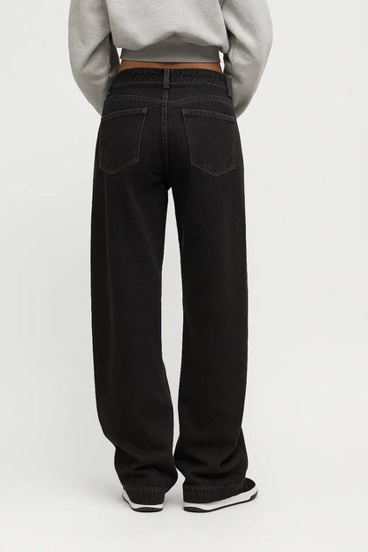Wide Leg Jeans | Hoge Taille en Losse Pijpen Comfortabele Pasvorm