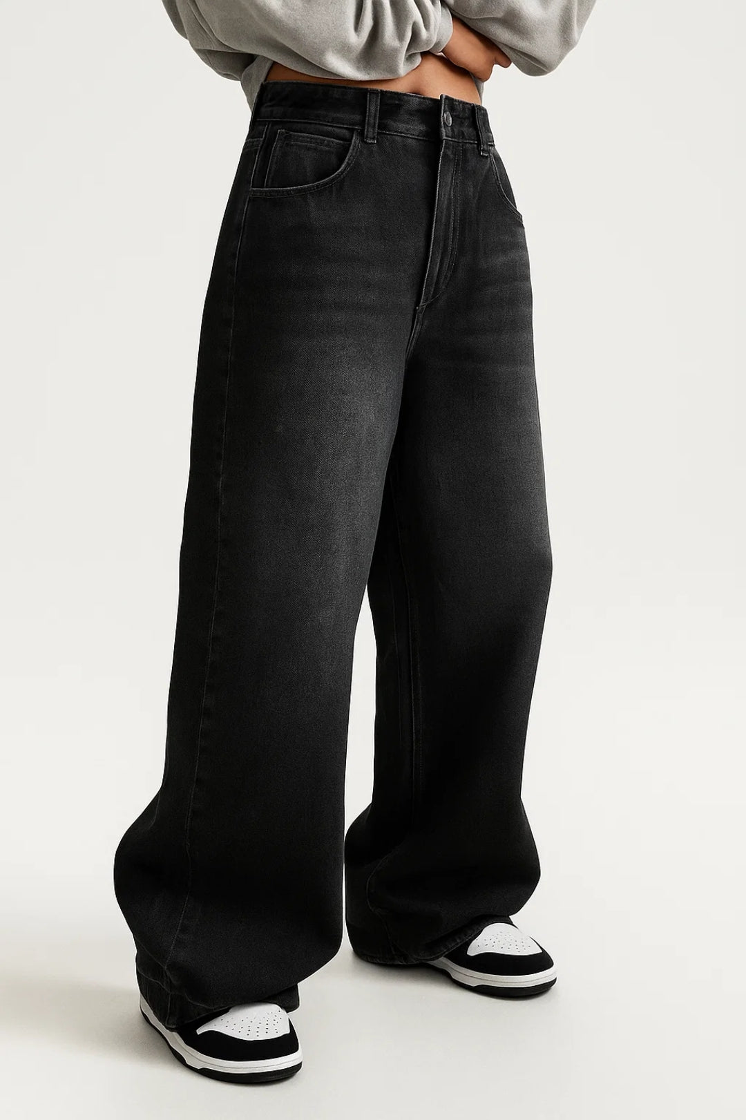Wide Leg Jeans | Hoge Taille en Losse Pijpen Comfortabele Pasvorm