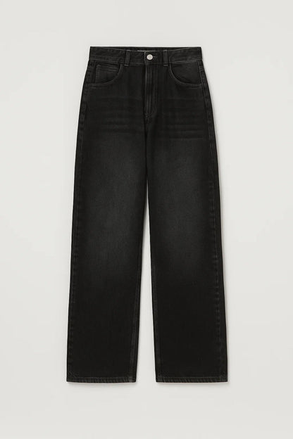 Wide Leg Jeans | Hoge Taille en Losse Pijpen Comfortabele Pasvorm