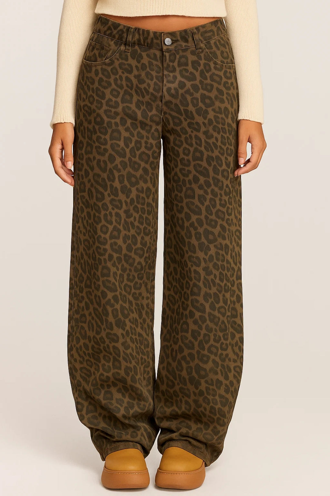 Wijde Damesbroek | Leopardprint met Hoge Taille | Statement Piece voor Elke Look