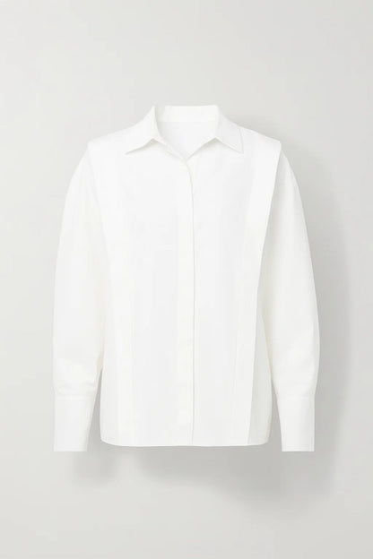Witte Blouse | Minimalistisch Design met Strakke Lijnvoering | Tijdloze Klasse