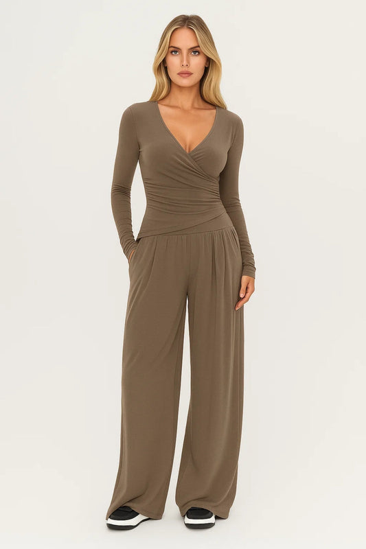 Wrap Top Set | Elegante Tweedelige Look | Comfortabel en Stijlvol